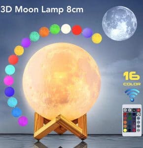 Rechargeable 3D Moon Lamp With Remote - 8 CM DSEG0025