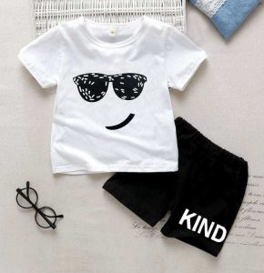 Kids Unisex Tees with Half Pant Set NRKF0018