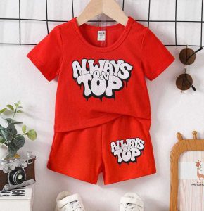 Kids Unisex Tees with Half Pant Set NRKF0032