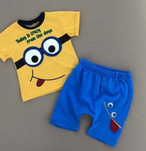 Kids Unisex Tees with Half Pant Set NRKF0022